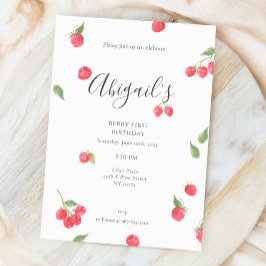 ラズベリースウィートベリーファースト誕生日パーティー 招待状