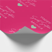 ラズベリースウィート16パーソナライズされた誕生日 ラッピングペーパー (角)