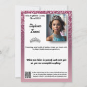 ラズベリースパークルページェントサインカード | QRコード 招待状 (裏面)