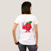 ラズベリースムージーのカートゥーンキャラクター Tシャツ (裏面フル)