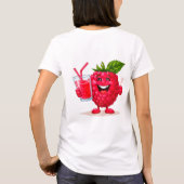 ラズベリースムージーのカートゥーンキャラクター Tシャツ (裏面)