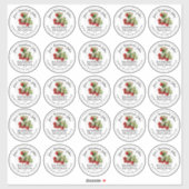 ラズベリーゼリー2.5インチワイドマウスメイスンジャーのふた シール (シート)