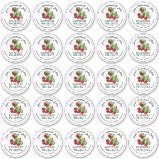 ラズベリーゼリー2.5インチワイドマウスメイスンジャーのふた シール (正面)