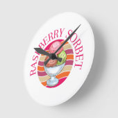 ラズベリーソルベ ラウンド壁時計 (傾斜)