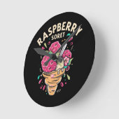 ラズベリーソルベ ラウンド壁時計 (傾斜)