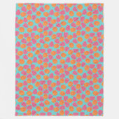 ラズベリータングリーンオンブライトターコイズブルー フリースブランケット (正面)