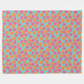 ラズベリータングリーンオンブライトターコイズブルー フリースブランケット (正面(横))