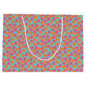 ラズベリータングリーンオンブライトターコイズブルー ラージペーパーバッグ (裏面)