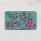 ラズベリーティール（緑がかった色）栄えたフィットネス&栄養 名刺 (正面)