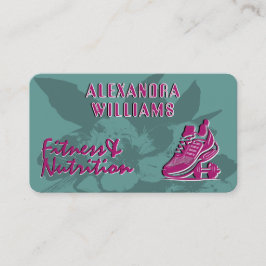 ラズベリーティール（緑がかった色）栄えたフィットネス&栄養 名刺