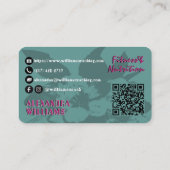 ラズベリーティール（緑がかった色）栄えたフィットネス&栄養 名刺 (裏面)