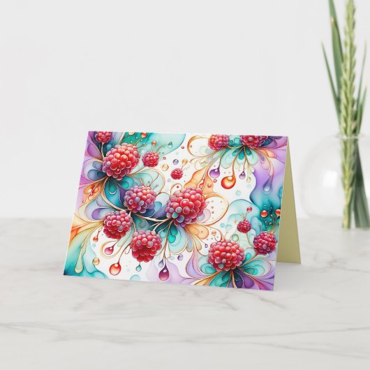 ラズベリーノートカードのエッセンス サンキューカード (正面)