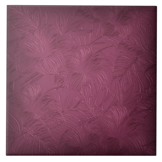 ラズベリーバラフローラセラミックタイル タイル (正面)