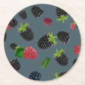 ラズベリーパターン2 ラウンドペーパーコースター (正面)