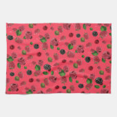 ラズベリーパターン キッチンタオル (横)