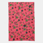 ラズベリーパターン キッチンタオル (縦)