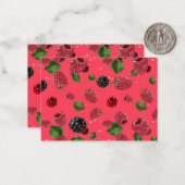 ラズベリーパターン ノートカード (正面/裏面インサイチュ)