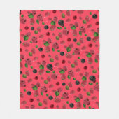 ラズベリーパターン フリースブランケット (正面)