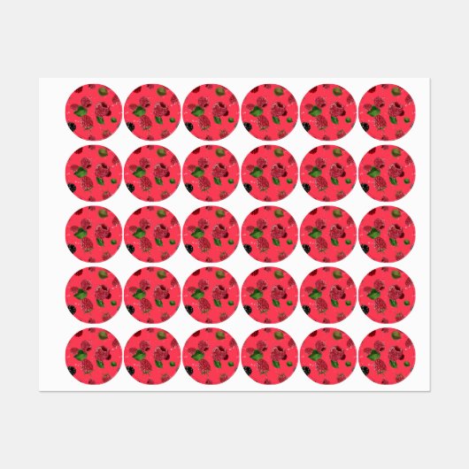 ラズベリーパターン ラベル (シート)