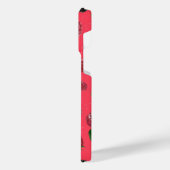 ラズベリーパターン iPhoneケース (左側面)