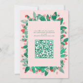 ラズベリーパッチかわいいカスタムQRコードベビーシャワー 招待状 (裏面)