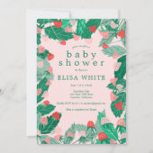 ラズベリーパッチかわいいカスタムQRコードベビーシャワー 招待状 (正面)