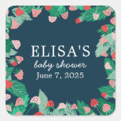 ラズベリーパッチ可愛いカラフルカスタムベビーシャワー スクエアシール (正面)