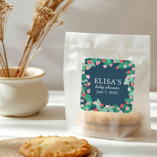 ラズベリーパッチ可愛いカラフルカスタムベビーシャワー スクエアシール