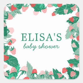 ラズベリーパッチ可愛いカラフルカスタムベビーシャワー スクエアシール