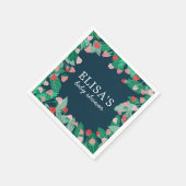 ラズベリーパッチ可愛いカラフルカスタムベビーシャワー スタンダードカクテルナプキン (角)