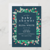 ラズベリーパッチ可愛いカラフルカスタムベビーシャワー 招待状 (正面)