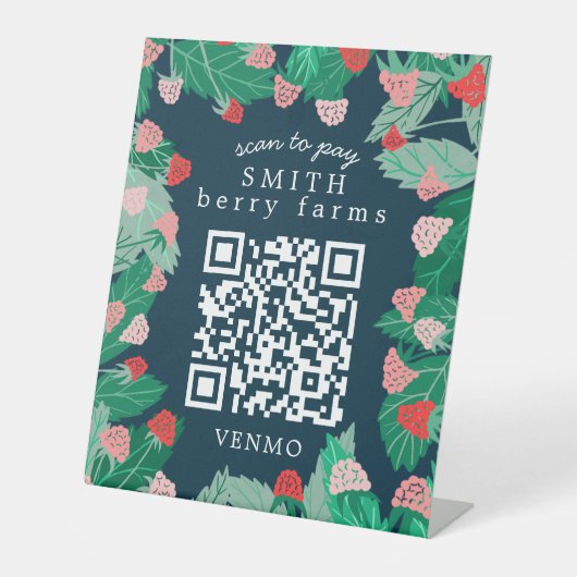 ラズベリーパッチ SCAN TO PAY カスタムQRコード 台座サイン (正面)