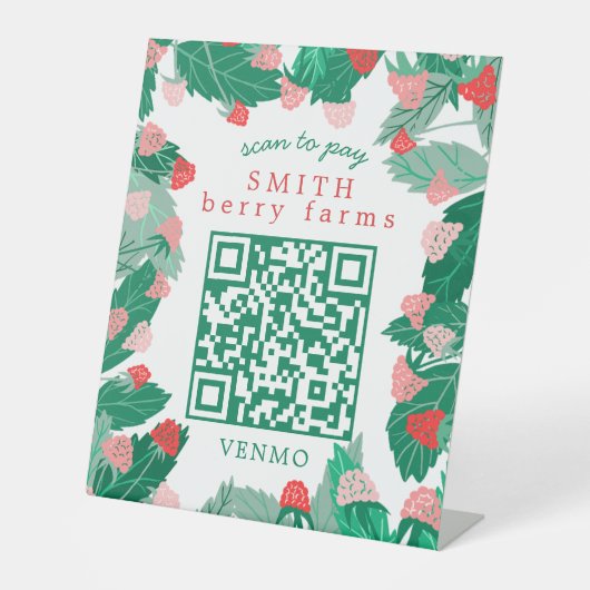 ラズベリーパッチ SCAN TO PAY カスタムQRコード 台座サイン (正面)