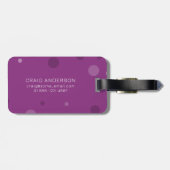 ラズベリーパープルドポップ・アートのット ラゲッジタグ (裏面横)