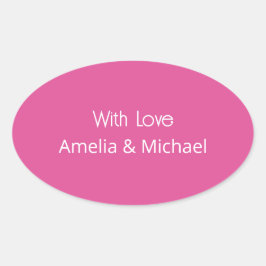 ラズベリーピンクの結婚式 楕円形シール