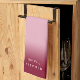 ラズベリーピンクグラデーション色 キッチンタオル