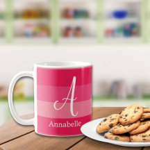 ラズベリーピンクストライプカスタムモノグラム名