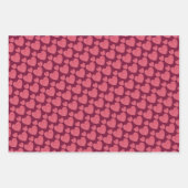 ラズベリーピンクハート ラッピングペーパーシート (正面3)