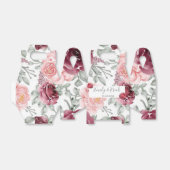 ラズベリーピンク水彩結婚式の引き出物箱 フェイバーボックス (折り畳みなし)