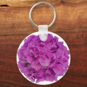 ラズベリーピンク紫陽花ピンク色マゼンタ色の花 キーホルダー (正面)
