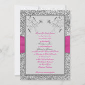 ラズベリーピンク&ピューターモノグラムの招待状 招待状 (裏面)