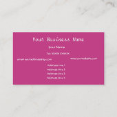 ラズベリーピンク、緑、黒の名刺 名刺 (裏面)