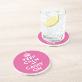 ラズベリーピンクKeep Calm and Carry On コースター (側面)