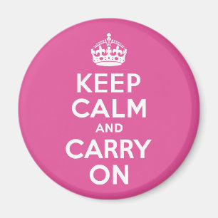 ラズベリーピンクKeep Calm and Carry On マグネット