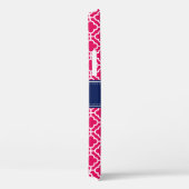 ラズベリーピンクWhtモロッコパターン海軍モノグラム Case-Mate iPhoneケース (裏面 / 右)