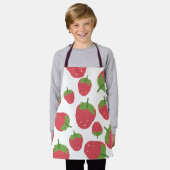 ラズベリーフルーツデザイン エプロン (着用した状態)