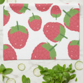 ラズベリーフルーツデザイン キッチンタオル (折り畳み)