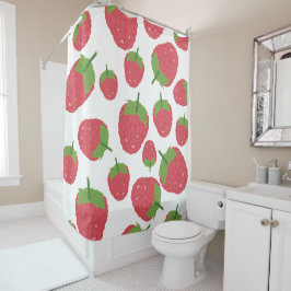 ラズベリーフルーツデザイン シャワーカーテン