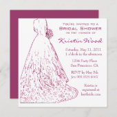 ラズベリーブライダルシャワーの招待 招待状 (正面/裏面)