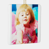 ラズベリーブライトピンクドットフォトオーナメント セラミックオーナメント (右)